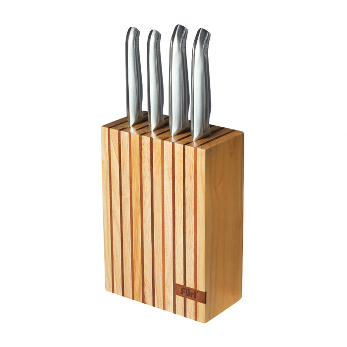 Furi Pro Wood Knife Block Set 5pc - FREE SHIPPING