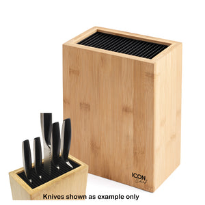 Icon Chef  Bamboo Knife Block - Rectangle Bamboo Plus