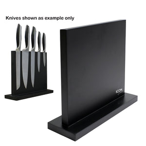 Icon Chef Double Sided Magnetic Duo Knife Block Black- FREE SHIPPING