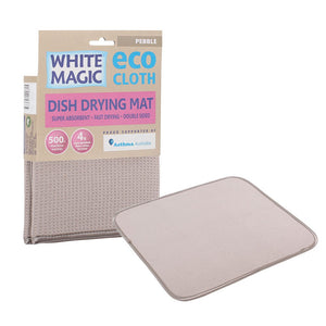 White Magic Eco Cloth Dish Drying Mat Pebble