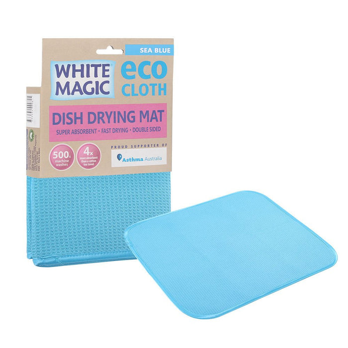 White Magic Eco Cloth Dish Drying Mat Seablue